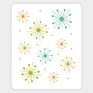 Retro Fireworks Starbursts Mid-century Sticker